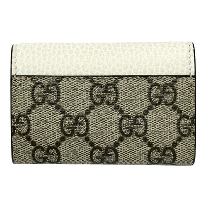 GUCCI グッチ キーケース プチマーモント GGスプリーム ホワイト ブラウン 456118 PVC レディース 【中古】