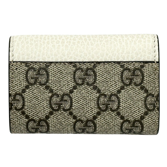 GUCCI グッチ キーケース プチマーモント GGスプリーム ホワイト ブラウン 456118 PVC レディース 【中古】