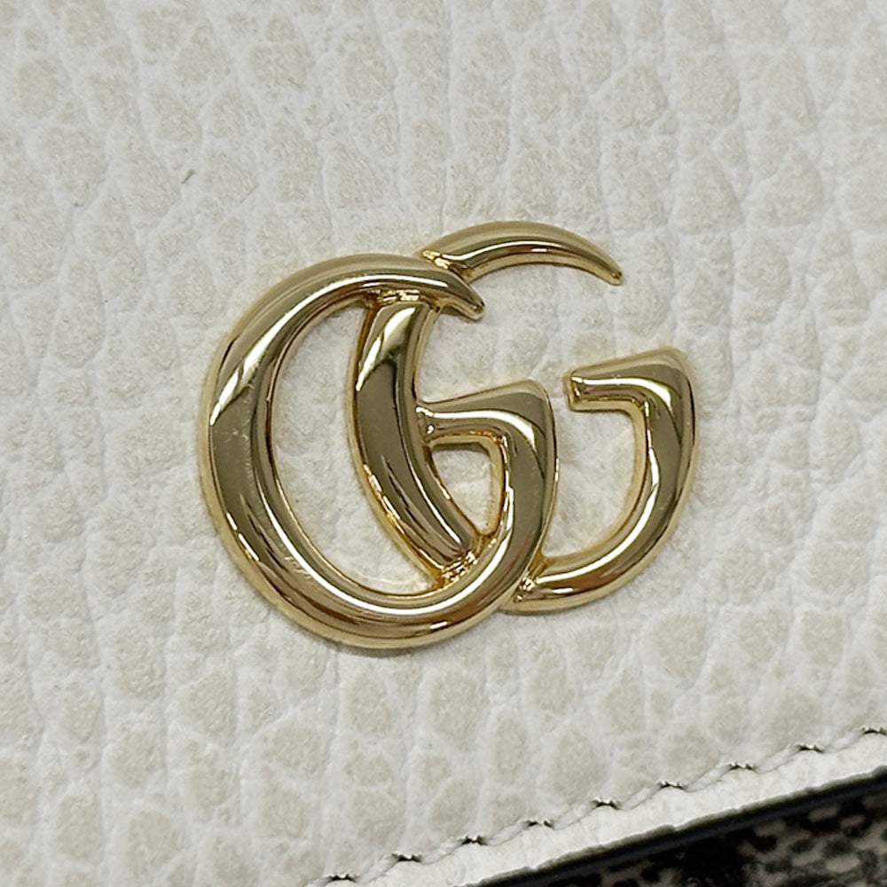 GUCCI グッチ キーケース プチマーモント GGスプリーム ホワイト ブラウン 456118 PVC レディース 【中古】