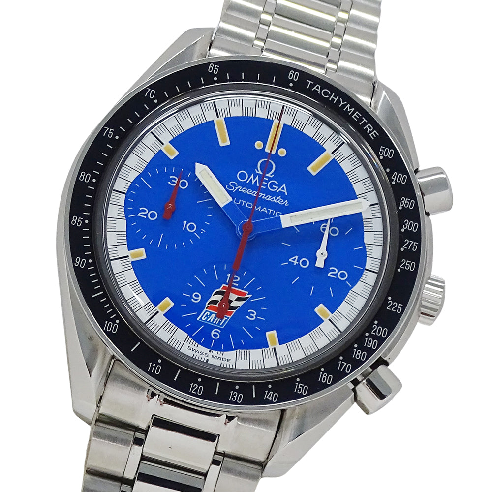 OMEGA オメガ スピードマスター レーシング ミハエル・シューマッハ 3510.80 メンズ 腕時計 自動巻き AT ステンレス SS ブルー 磨き済み 【中古】