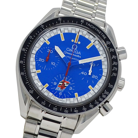 OMEGA オメガ スピードマスター レーシング ミハエル・シューマッハ 3510.80 メンズ 腕時計 自動巻き AT ステンレス SS ブルー 磨き済み 【中古】