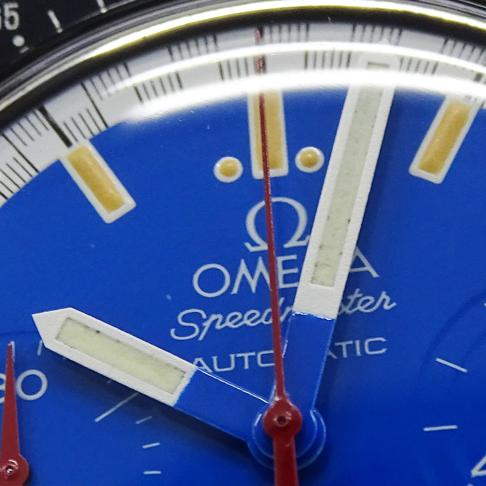 OMEGA オメガ スピードマスター レーシング ミハエル・シューマッハ 3510.80 メンズ 腕時計 自動巻き AT ステンレス SS ブルー 磨き済み 【中古】
