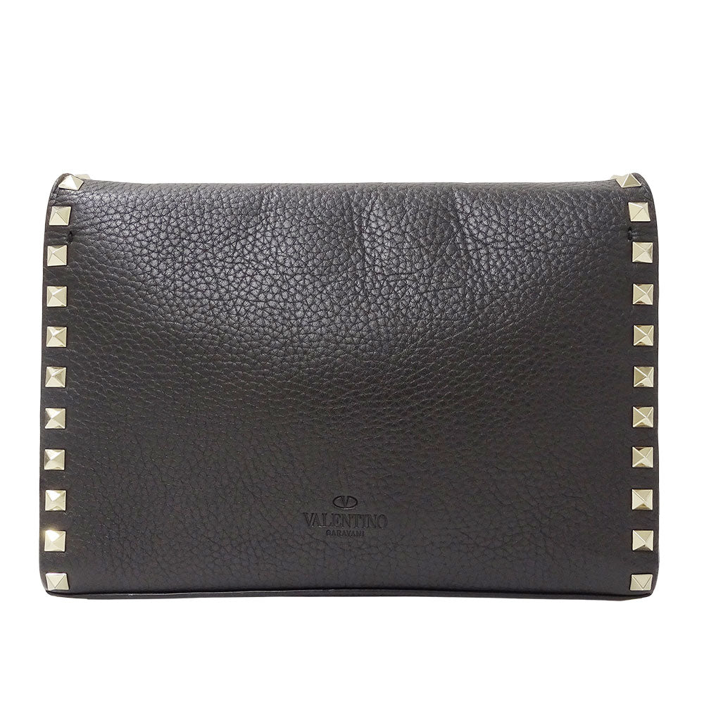 Valentino Garavani ヴァレンティノ・ガラヴァーニ ショルダーバッグ ブラック レザー レディース 【中古】