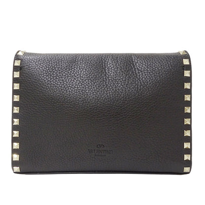 Valentino Garavani ヴァレンティノ・ガラヴァーニ ショルダーバッグ ブラック レザー レディース 【中古】