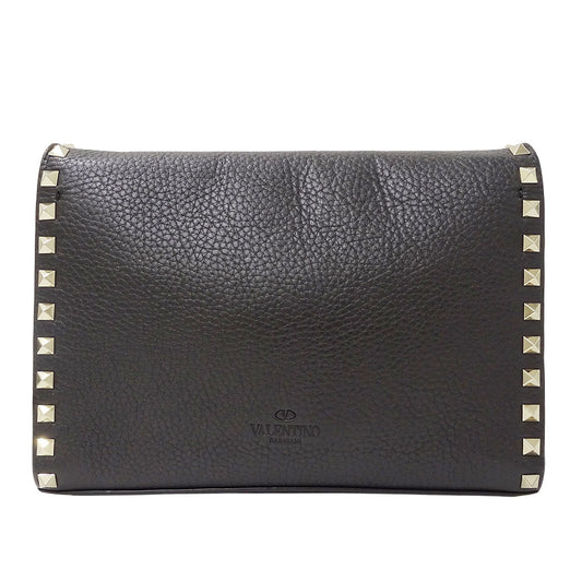 Valentino Garavani ヴァレンティノ・ガラヴァーニ ショルダーバッグ ブラック レザー レディース 【中古】
