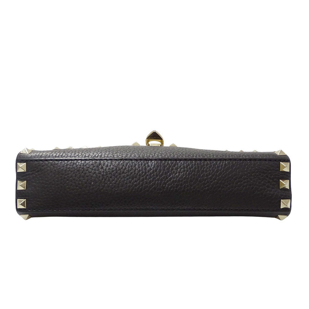 Valentino Garavani ヴァレンティノ・ガラヴァーニ ショルダーバッグ ブラック レザー レディース 【中古】