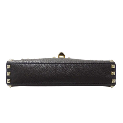 Valentino Garavani ヴァレンティノ・ガラヴァーニ ショルダーバッグ ブラック レザー レディース 【中古】