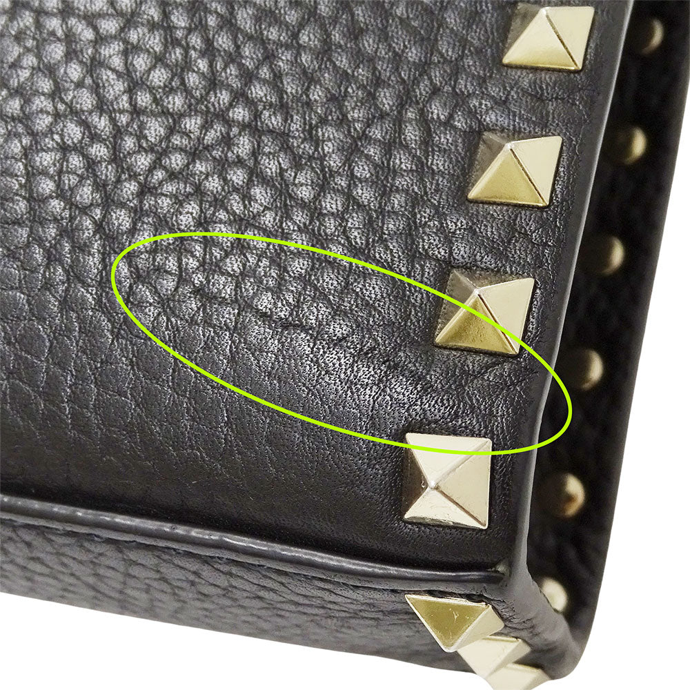 Valentino Garavani ヴァレンティノ・ガラヴァーニ ショルダーバッグ ブラック レザー レディース 【中古】