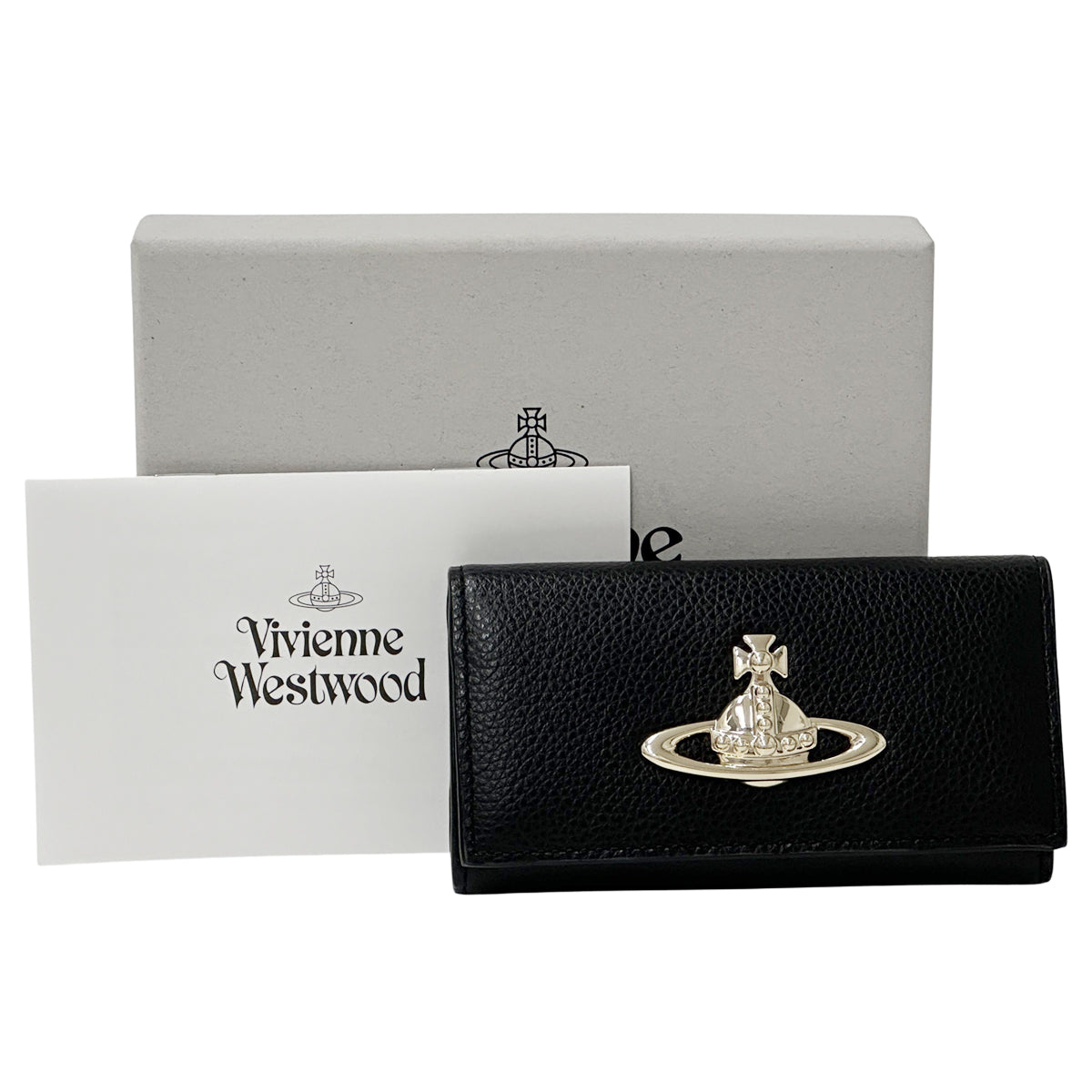 Vivienne Westwood ヴィヴィアン・ウエストウッド キーケース ブラック レザー レディース メンズ 【中古】