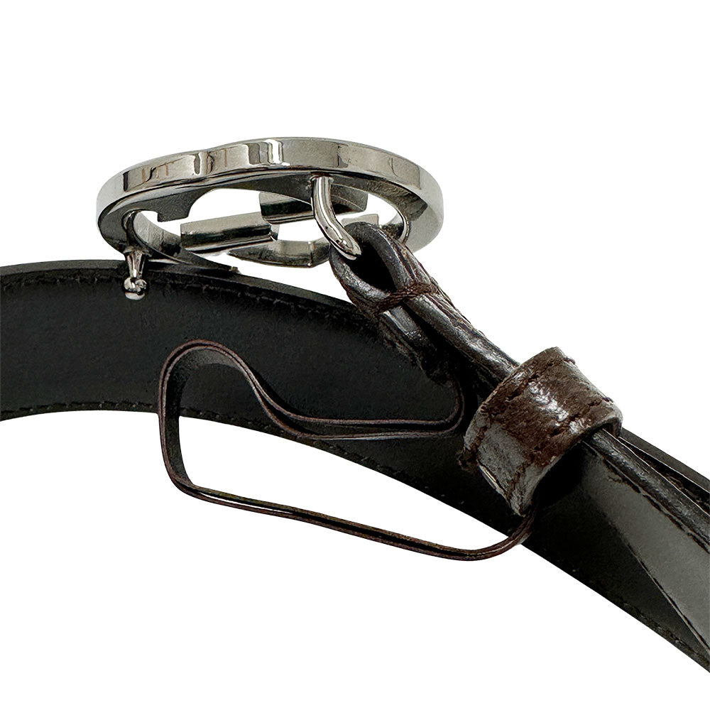 GUCCI グッチ インターロッキング GGキャンバス ベルト ブラウン 114874.1476 キャンバス レディース 【中古】