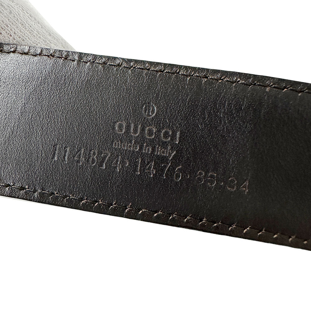 GUCCI グッチ インターロッキング GGキャンバス ベルト ブラウン 114874.1476 キャンバス レディース 【中古】