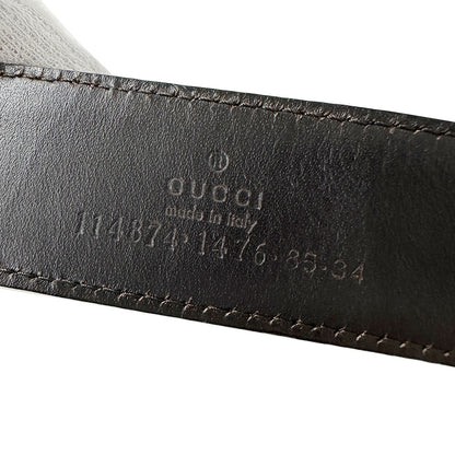 GUCCI グッチ インターロッキング GGキャンバス ベルト ブラウン 114874.1476 キャンバス レディース 【中古】