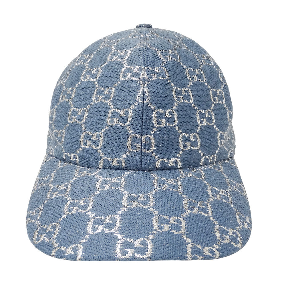 GUCCI グッチ ベースボールキャップ キャップ GGラメ ブルー 631953 ウール レディース 【中古】