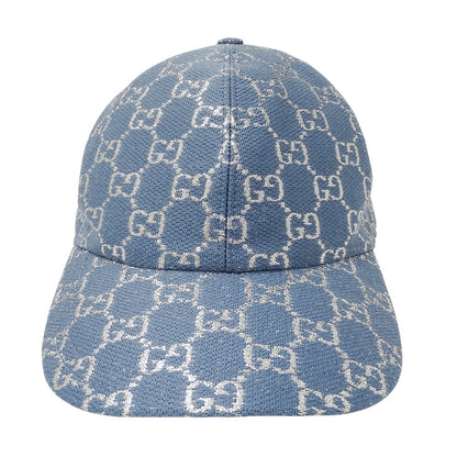 GUCCI グッチ ベースボールキャップ キャップ GGラメ ブルー 631953 ウール レディース 【中古】