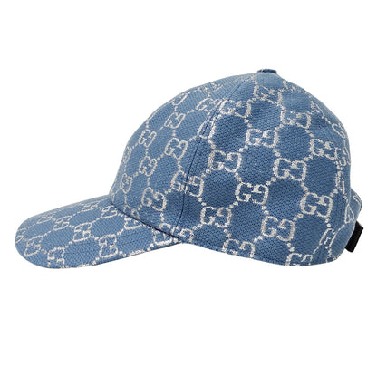 GUCCI グッチ ベースボールキャップ キャップ GGラメ ブルー 631953 ウール レディース 【中古】