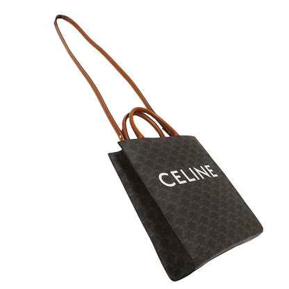 CELINE セリーヌ バーティカルカバ スモール 2wayバッグ トリオンフ ダークブラウン 191542 レディース 【中古】