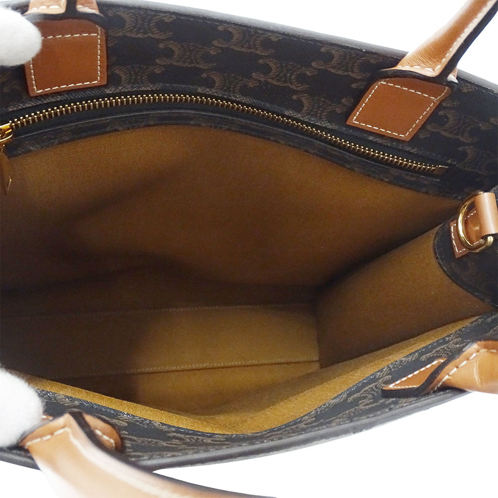 CELINE セリーヌ バーティカルカバ スモール 2wayバッグ トリオンフ ダークブラウン 191542 レディース 【中古】