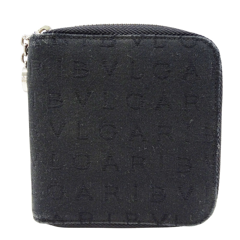BVLGARI ブルガリ 二つ折り財布 ブルガリブルガリ ロゴマニア ブラック 22244 キャンバス メンズ 【中古】