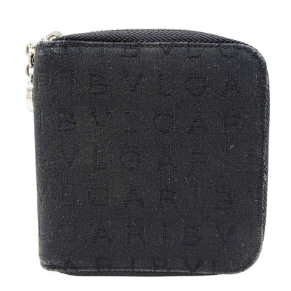 BVLGARI ブルガリ 二つ折り財布 ブルガリブルガリ ロゴマニア ブラック 22244 キャンバス メンズ 【中古】