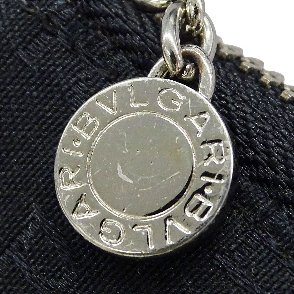 BVLGARI ブルガリ 二つ折り財布 ブルガリブルガリ ロゴマニア ブラック 22244 キャンバス メンズ 【中古】