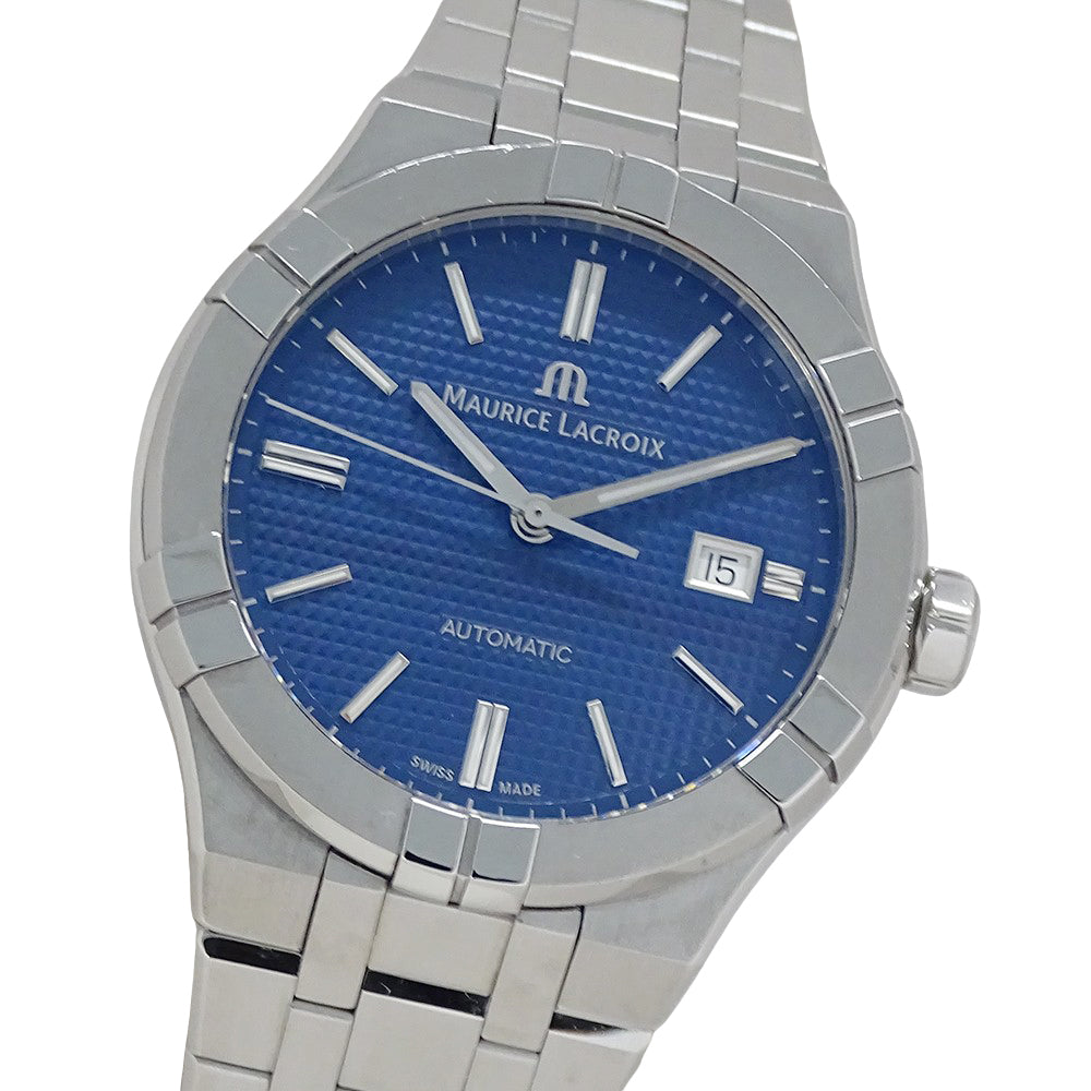 Maurice Lacroix モーリスラクロア アイコン ICON AI6008 メンズ 腕時計 自動巻き AT ステンレス SS ブルー 磨き済み 【中古】
