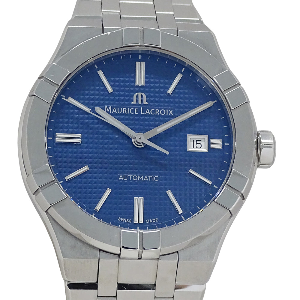 Maurice Lacroix モーリスラクロア アイコン ICON AI6008 メンズ 腕時計 自動巻き AT ステンレス SS ブルー 磨き済み 【中古】