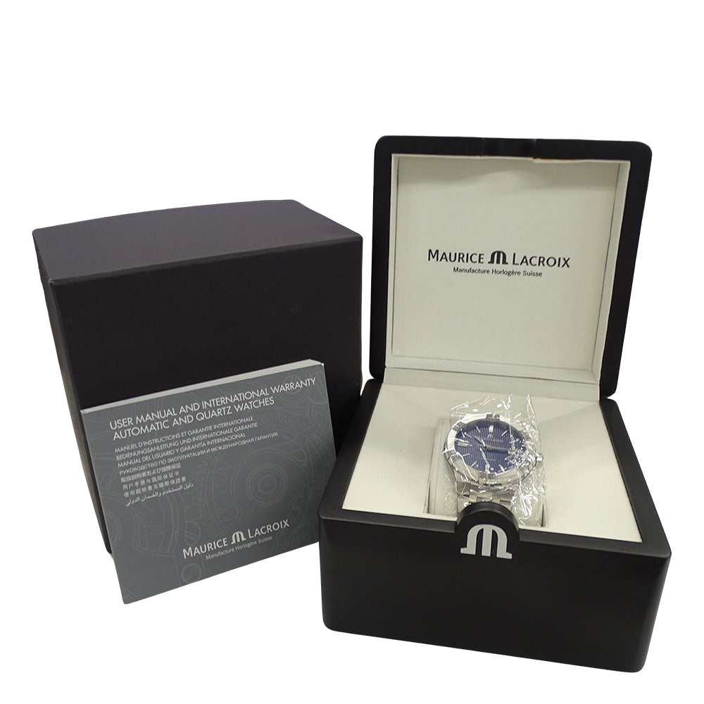 Maurice Lacroix モーリスラクロア アイコン ICON AI6008 メンズ 腕時計 自動巻き AT ステンレス SS ブルー 磨き済み 【中古】