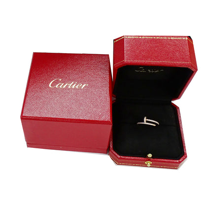 Cartier カルティエ ジュストアンクル スモール セミパヴェ リング 指輪 750PG ピンクゴールド ダイヤモンド #55 レディース メンズ 磨き済み 【中古】