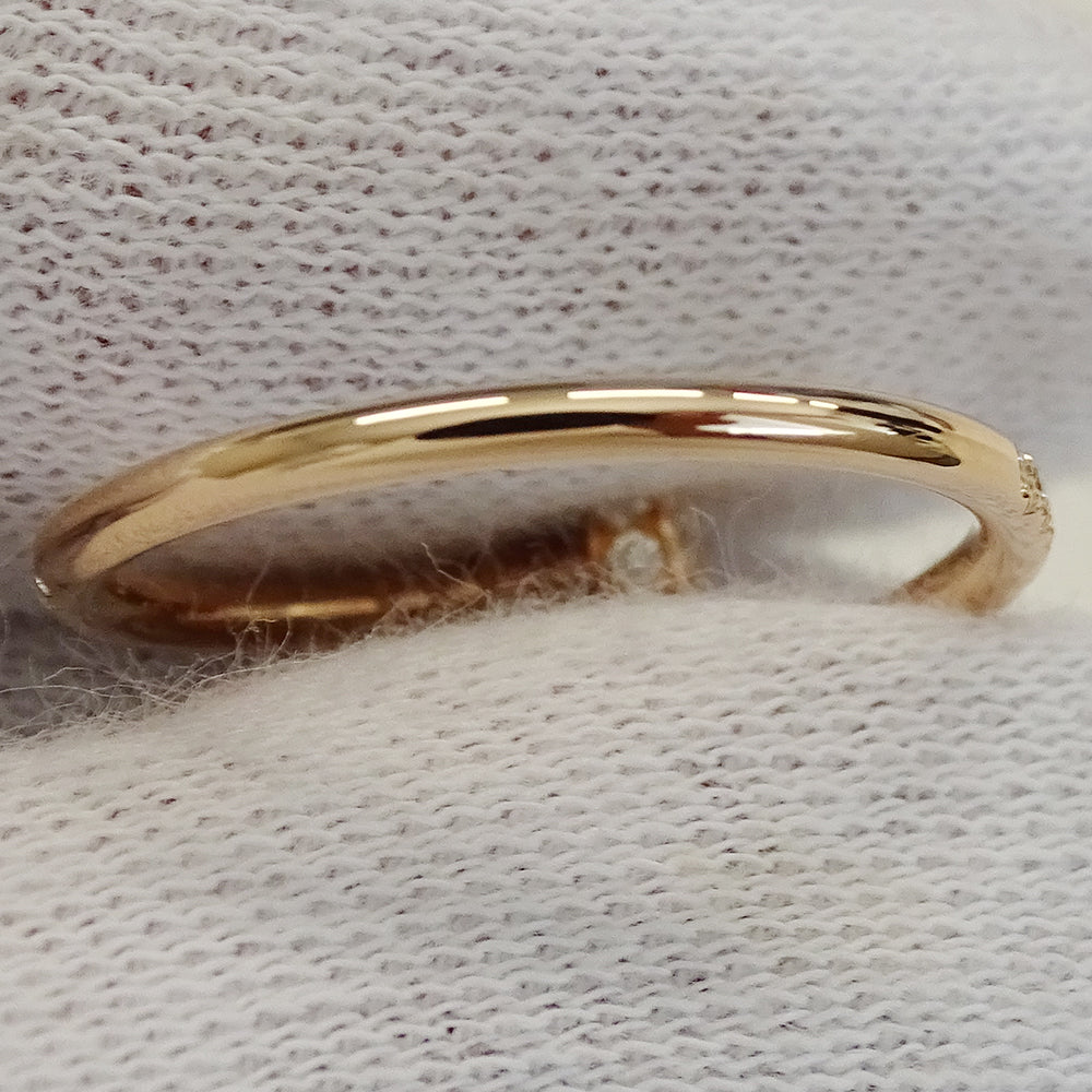 Cartier カルティエ ジュストアンクル スモール セミパヴェ リング 指輪 750PG ピンクゴールド ダイヤモンド #55 レディース メンズ 磨き済み 【中古】