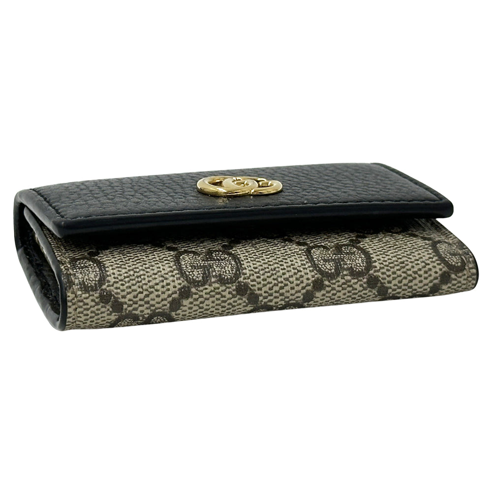 GUCCI グッチ プチマーモント キーケース GGスプリーム ブラック ブラウン 456118 レザー レディース メンズ 【中古】