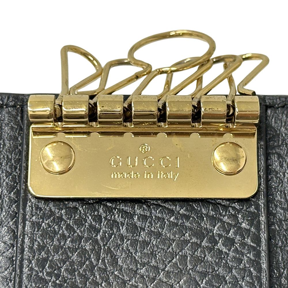 GUCCI グッチ プチマーモント キーケース GGスプリーム ブラック ブラウン 456118 レザー レディース メンズ 【中古】