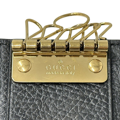 GUCCI グッチ プチマーモント キーケース GGスプリーム ブラック ブラウン 456118 レザー レディース メンズ 【中古】