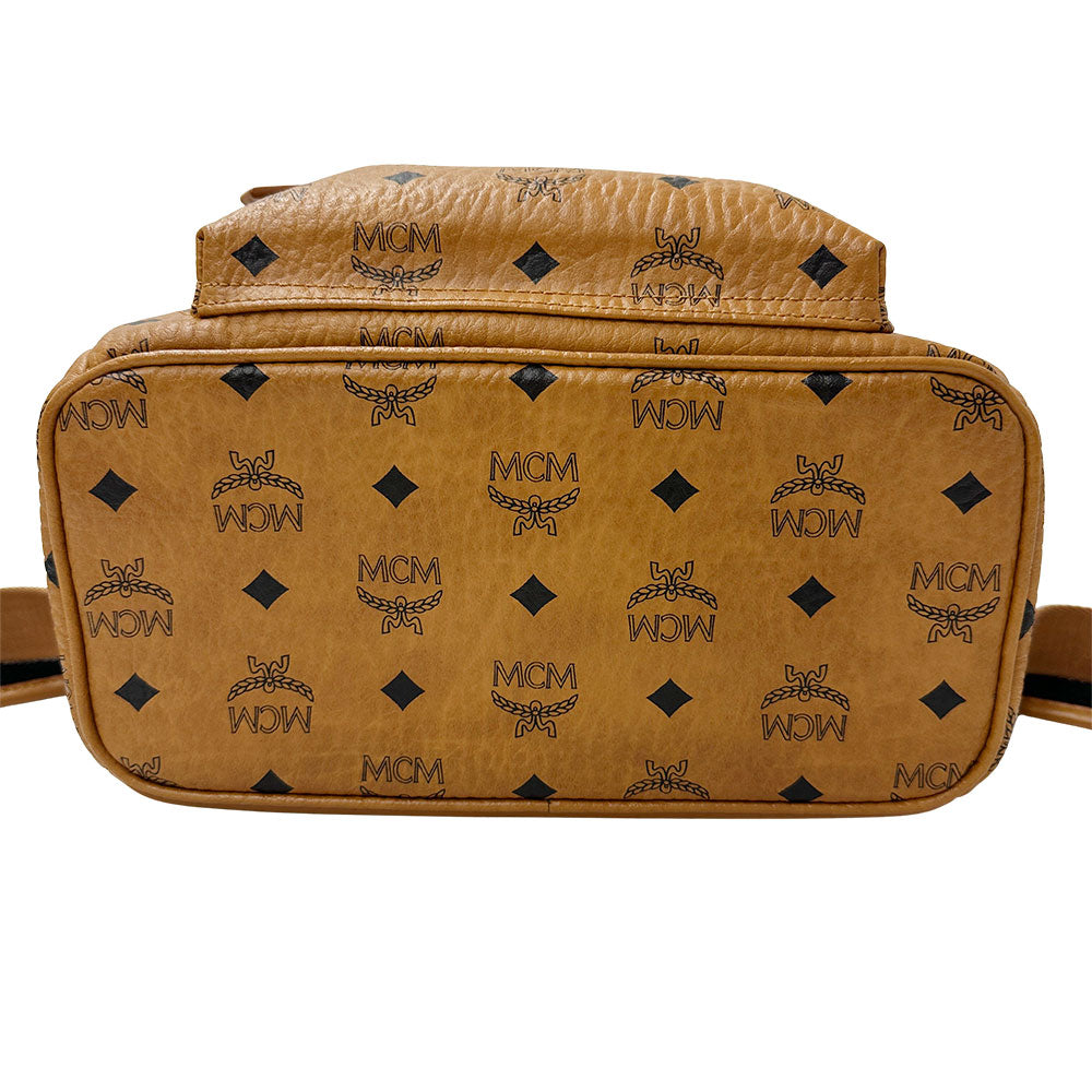 エム・シー・エム MCM ヴィセトス スモール リュック コニャック PVC レディース メンズ 【中古】