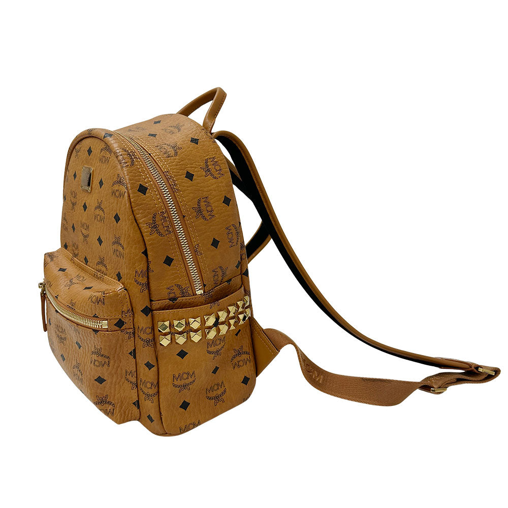 エム・シー・エム MCM ヴィセトス スモール リュック コニャック PVC レディース メンズ 【中古】