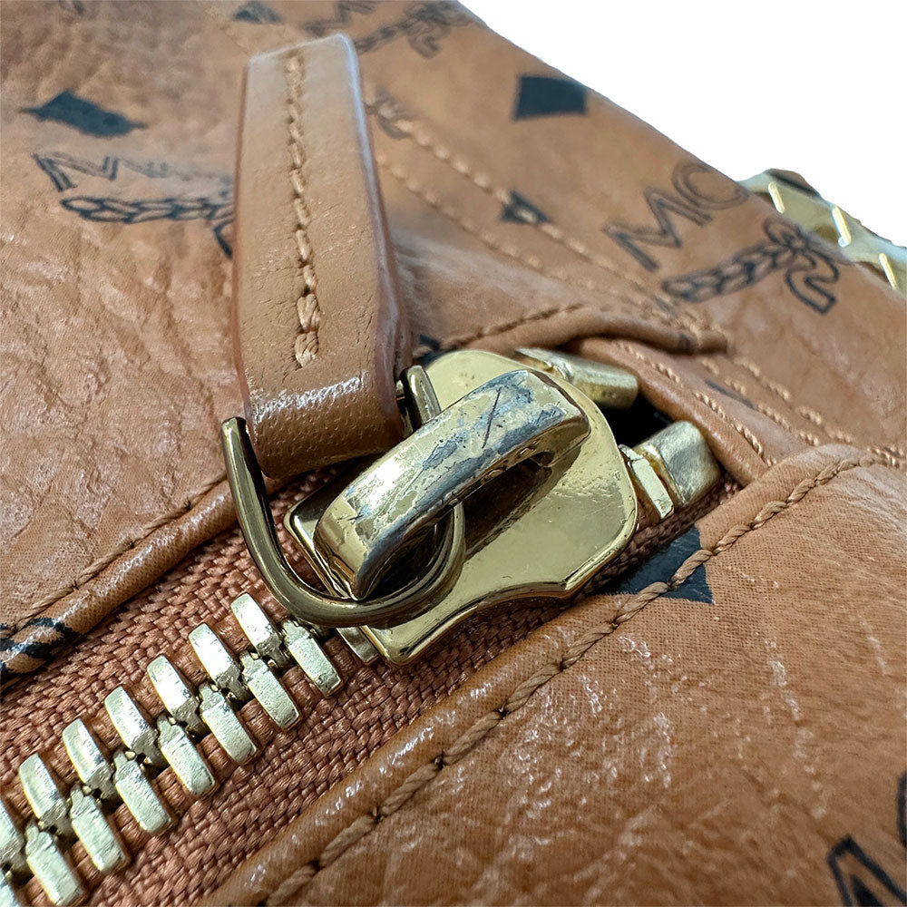 エム・シー・エム MCM ヴィセトス スモール リュック コニャック PVC レディース メンズ 【中古】