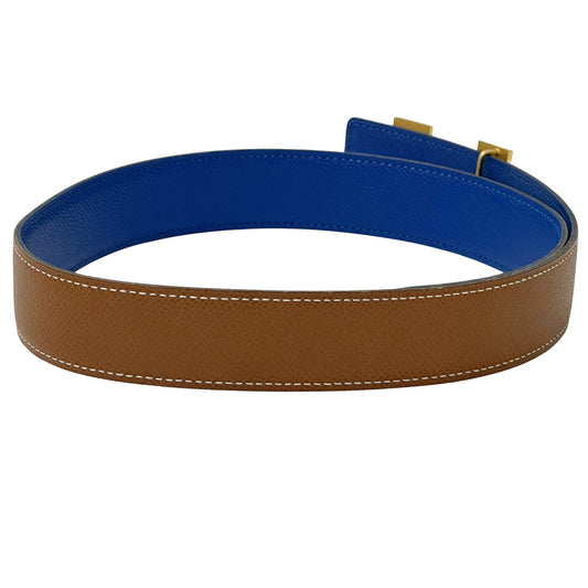 HERMES エルメス ベルト コンスタンス ブラウン ブルー ヴォーエプソン レディース 【中古】