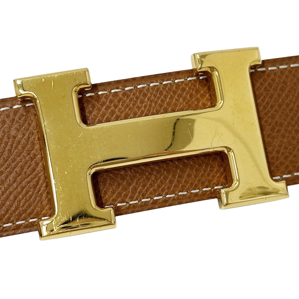 HERMES エルメス ベルト コンスタンス ブラウン ブルー ヴォーエプソン レディース 【中古】