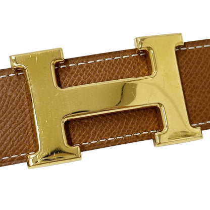 HERMES エルメス ベルト コンスタンス ブラウン ブルー ヴォーエプソン レディース 【中古】