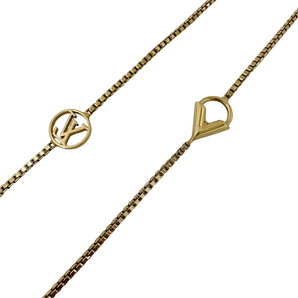 LOUIS VUITTON ルイ・ヴィトン ミニエセンシャルV ロングネックレス ネックレス GP ゴールド レディース M68152 【中古】