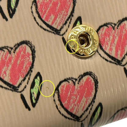 PRADA プラダ コンパクトウォレット 三つ折り財布 ベージュ ピンク レザー レディース 【中古】