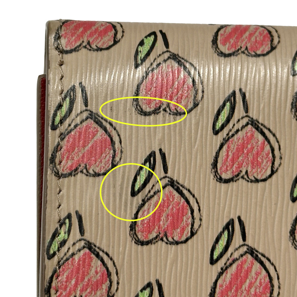 PRADA プラダ コンパクトウォレット 三つ折り財布 ベージュ ピンク レザー レディース 【中古】