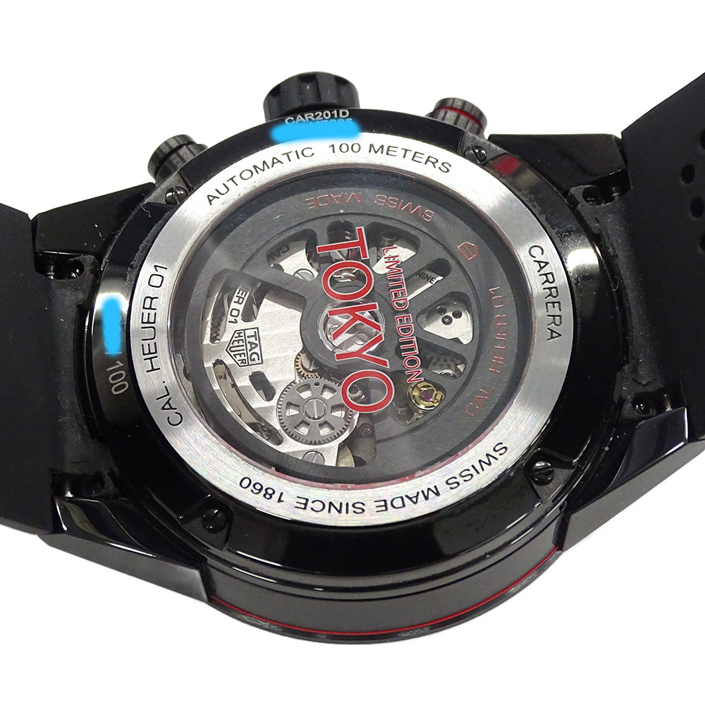 TAG Heuer タグホイヤー カレラ CAR201D FT6087 メンズ 腕時計 キャリバー ホイヤー01 TOKYOエディション 自動巻き AT セラミック ラバー 【中古】