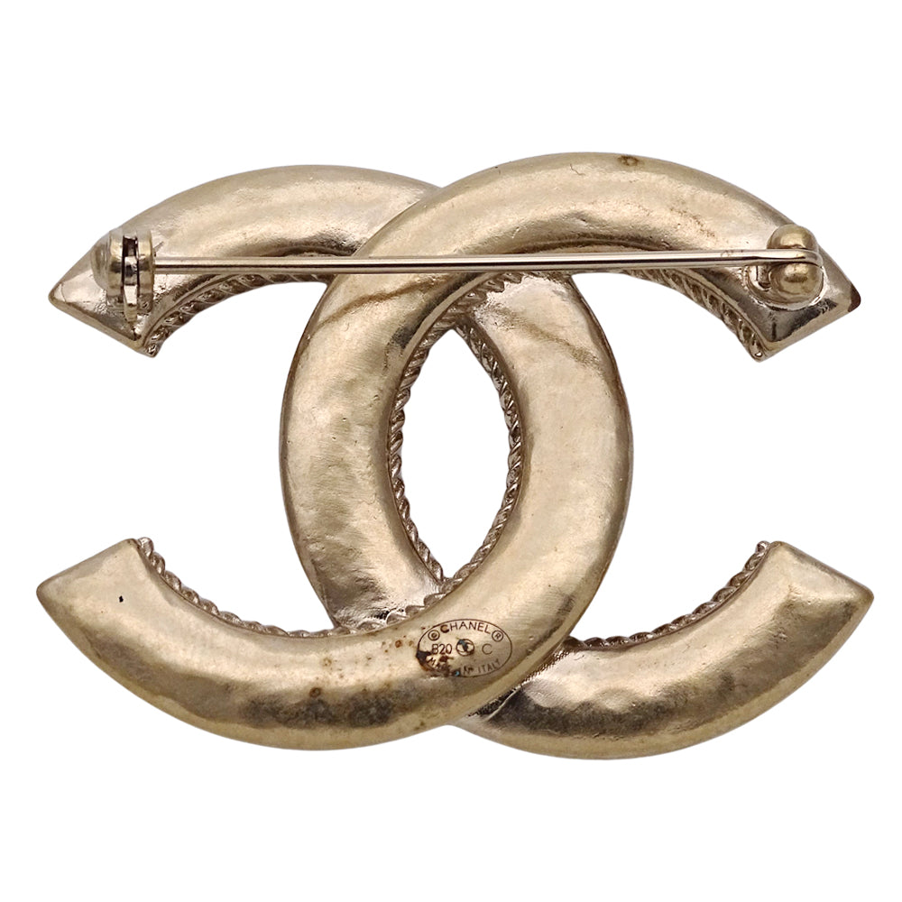 CHANEL シャネル ブローチ ココ カーヴィング メタル ゴールド レディース 【中古】