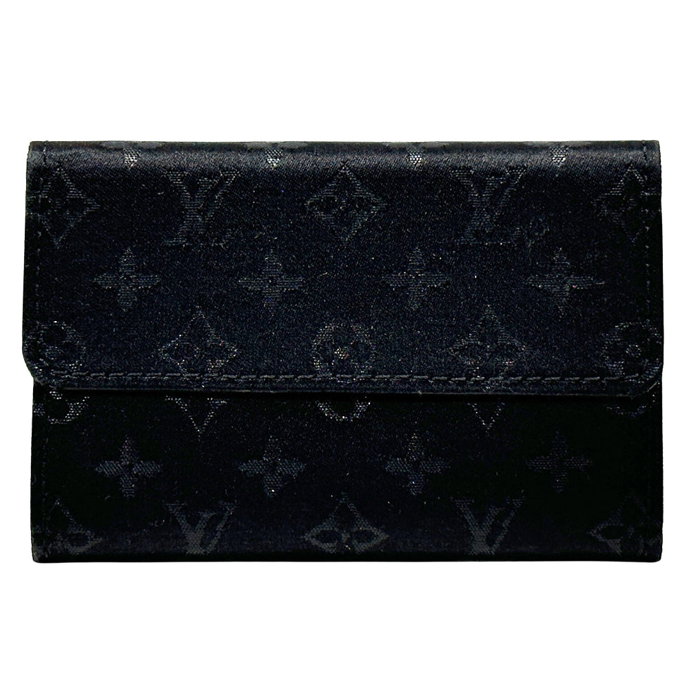 LOUIS VUITTON ルイ・ヴィトン ポルトモネ・サテン コインケース モノグラム サテン ノワール M92137 モノグラムサテン レディース メンズ 【中古】
