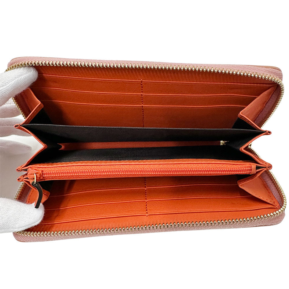 GUCCI グッチ GGスプリーム 長財布 プチマーモント グレー ピンク 388680 PVC レディース 【中古】