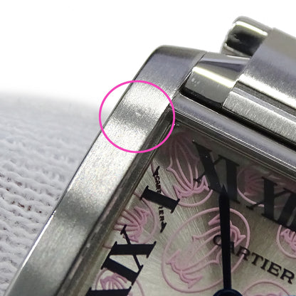 Cartier カルティエ タンクフランセーズ W51031Q3 レディース 腕時計 2006年クリスマス限定 クオーツ QZ ステンレス SS ピンク 磨き済み 【中古】