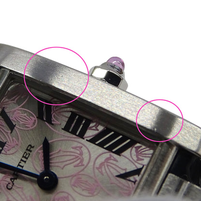 Cartier カルティエ タンクフランセーズ W51031Q3 レディース 腕時計 2006年クリスマス限定 クオーツ QZ ステンレス SS ピンク 磨き済み 【中古】
