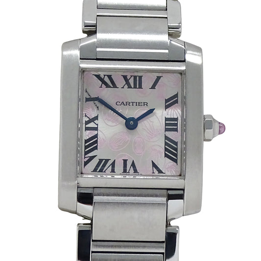 Cartier カルティエ タンクフランセーズ W51031Q3 レディース 腕時計 2006年クリスマス限定 クオーツ QZ ステンレス SS ピンク 磨き済み 【中古】