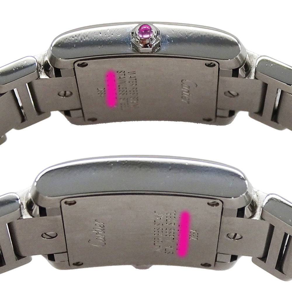 Cartier カルティエ タンクフランセーズ W51031Q3 レディース 腕時計 2006年クリスマス限定 クオーツ QZ ステンレス SS ピンク 磨き済み 【中古】