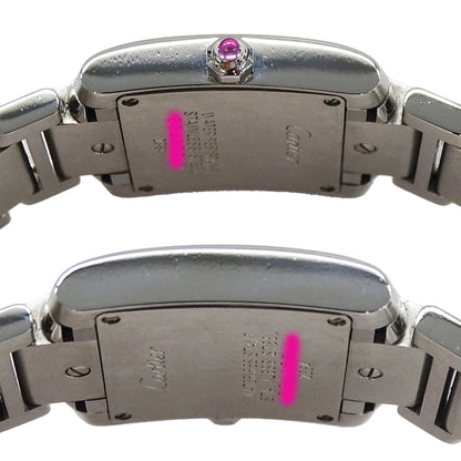 Cartier カルティエ タンクフランセーズ W51031Q3 レディース 腕時計 2006年クリスマス限定 クオーツ QZ ステンレス SS ピンク 磨き済み 【中古】